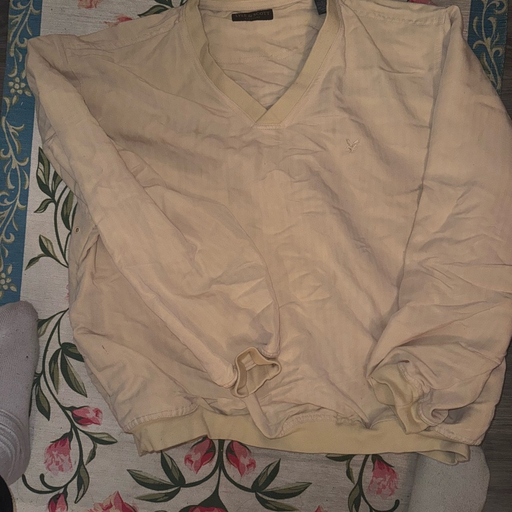 Lyle & Scott Light Cream V-Neck Top